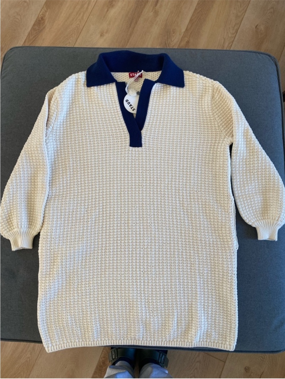 💙 STAUD Altea Cream Knit
V-Neck Sweater cotton dress size S